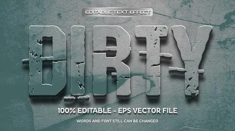 Editable text effect with natural stone background Stock Illustration