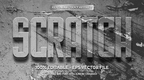 Editable text effect with natural stone background Stock Illustration