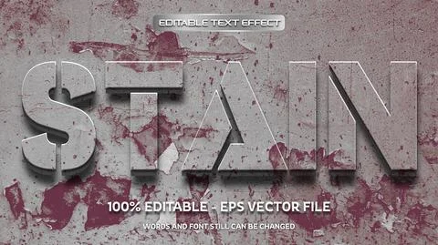 Editable text effect with natural stone background Stock Illustration