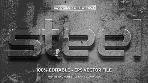 Editable text effect with natural stone background Stock Illustration