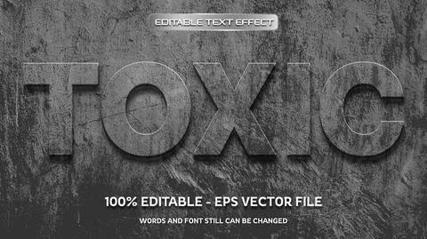 Editable text effect with natural stone background Stock Illustration