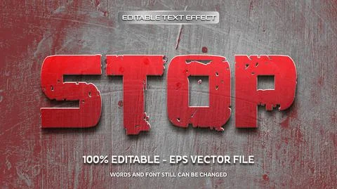 Editable text effect with natural stone background Stock Illustration