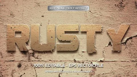 Editable text effect with natural stone background Stock Illustration