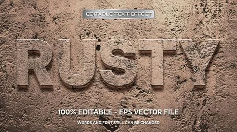 Editable text effect with natural stone background Stock Illustration
