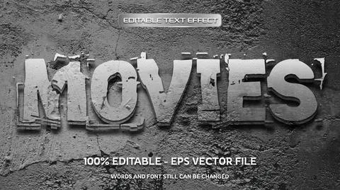 Editable text effect with natural stone background Stock Illustration