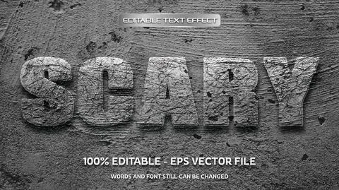 Editable text effect with natural stone background Stock Illustration