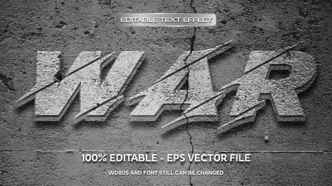 Editable text effect with natural stone background Stock Illustration