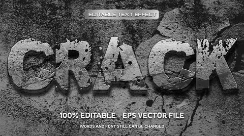 Editable text effect with natural stone background Stock Illustration