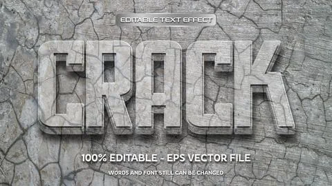 Editable text effect with natural stone background Stock Illustration