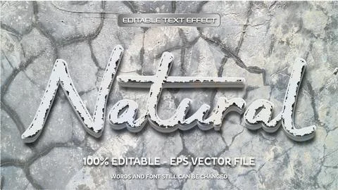 Editable text effect with natural stone background Stock Illustration