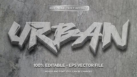 Editable text effect with natural stone background Stock Illustration