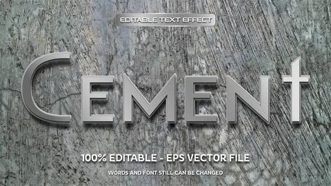 Editable text effect with natural stone background Stock Illustration