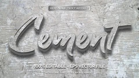 Editable text effect with natural stone background Stock Illustration