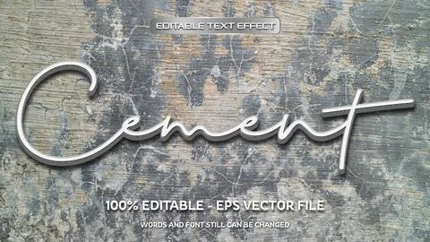 Editable text effect with natural stone background Stock Illustration
