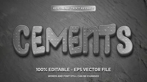 Editable text effect with natural stone background Stock Illustration