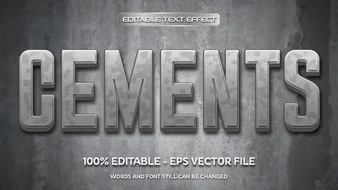 Editable text effect with natural stone background Stock Illustration