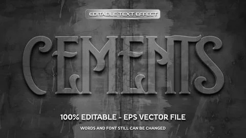 Editable text effect with natural stone background Stock Illustration