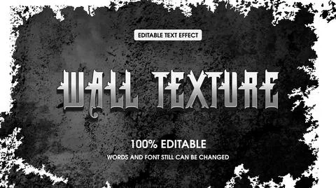 Editable text effect with natural stone background Stock Illustration