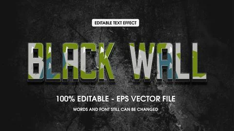 Editable text effect with natural stone background Stock Illustration