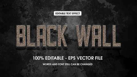 Editable text effect with natural stone background Stock Illustration