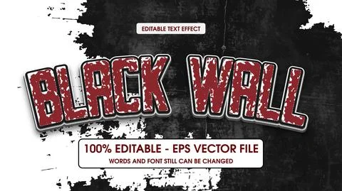 Editable text effect with natural stone background Stock Illustration