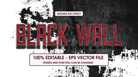 Editable text effect with natural stone background Stock Illustration