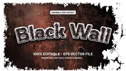 Editable text effect with natural stone background Stock Illustration