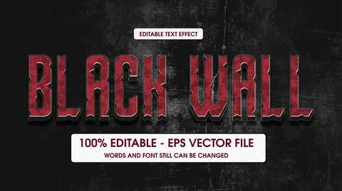 Editable text effect with natural stone background Stock Illustration