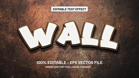 Editable text effect with natural stone background Stock Illustration