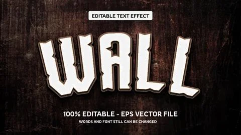 Editable text effect with natural stone background Stock Illustration