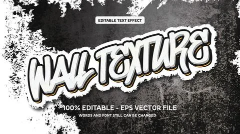 Editable text effect with natural stone background Stock Illustration