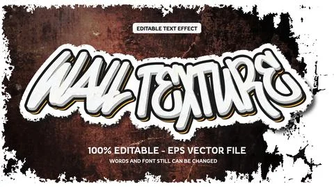 Editable text effect with natural stone background Stock Illustration