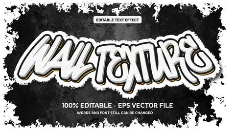 Editable text effect with natural stone background Stock Illustration