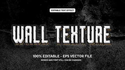 Editable text effect with natural stone background Stock Illustration