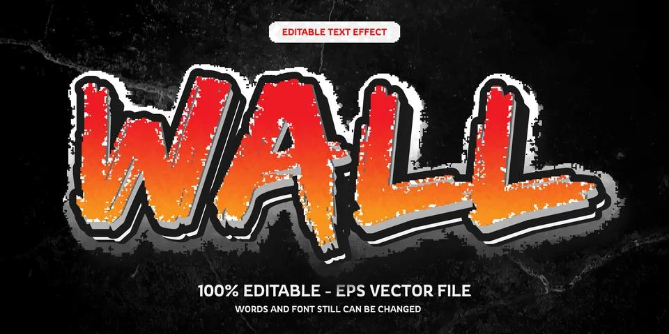 Editable text effect with natural stone background Stock Illustration
