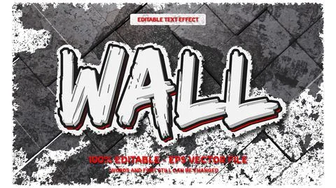 Editable text effect with natural stone background Stock Illustration