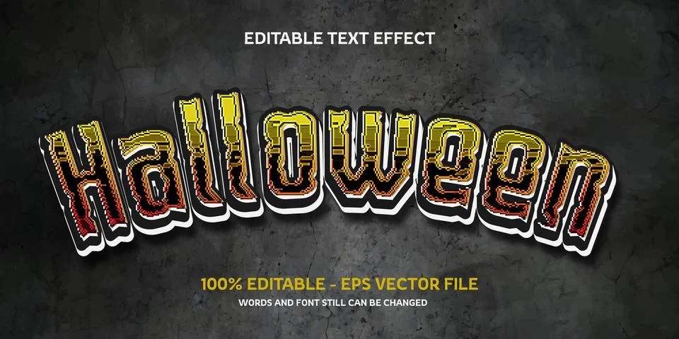 Editable text effect with natural stone background Stock Illustration