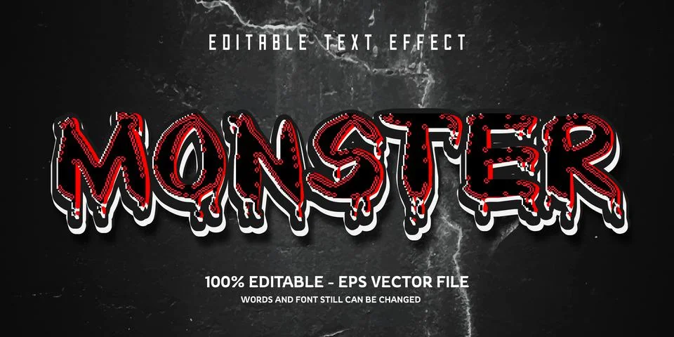 Editable text effect with natural stone background Stock Illustration