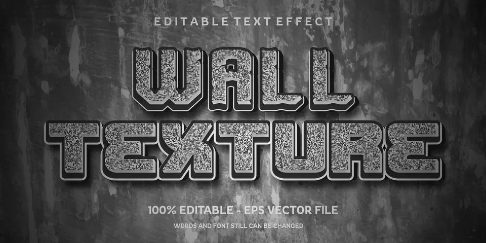 Editable text effect with natural stone background Stock Illustration