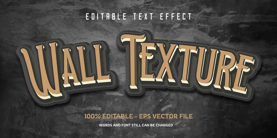 Editable text effect with natural stone background Stock Illustration