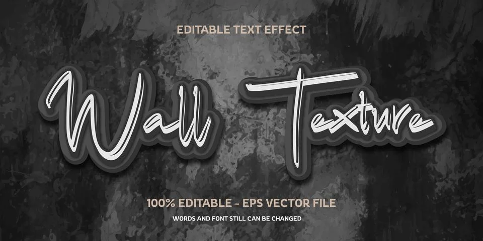 Editable text effect with natural stone background Stock Illustration