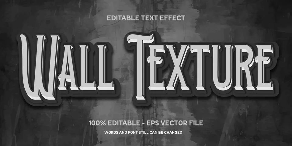 Editable text effect with natural stone background Stock Illustration