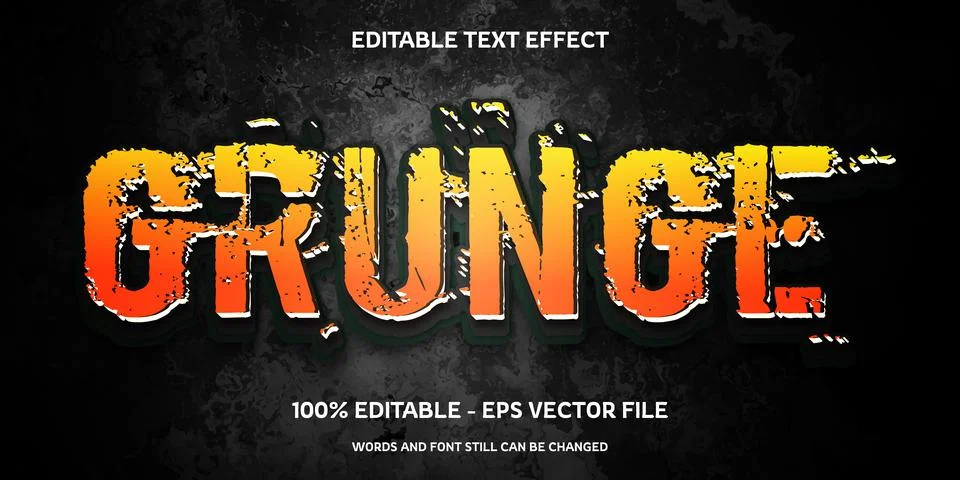 Editable text effect with natural stone background Stock Illustration
