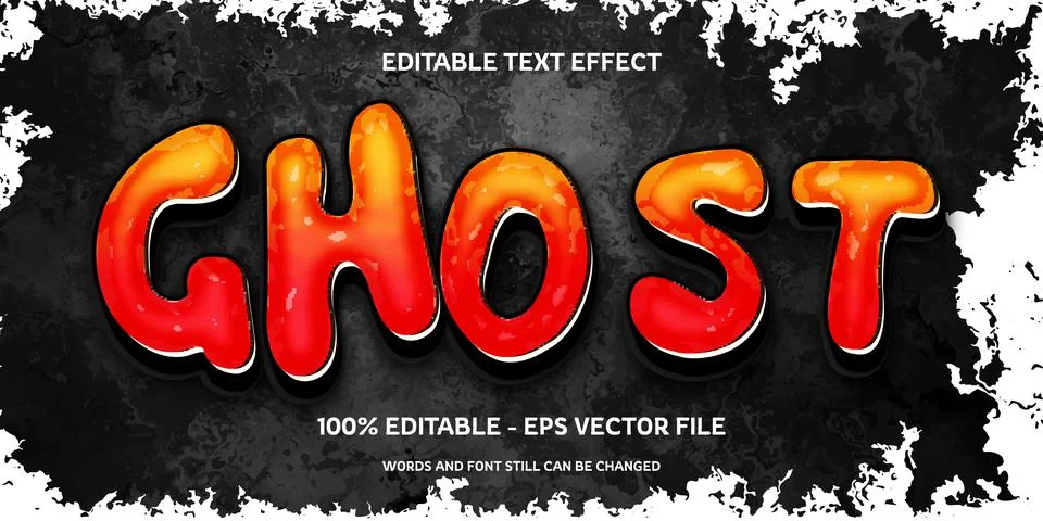 Editable text effect with natural stone background Stock Illustration