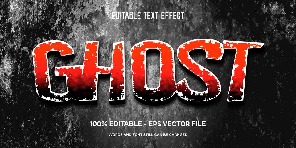 Editable text effect with natural stone background Stock Illustration