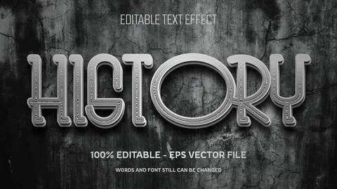 Editable text effect with natural stone background Stock Illustration