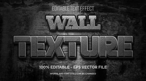 Editable text effect with natural stone background Stock Illustration