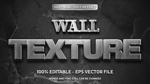 Editable text effect with natural stone background Stock Illustration