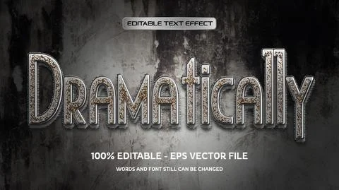 Editable text effect with natural stone background Stock Illustration