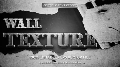 Editable text effect with natural stone background Stock Illustration
